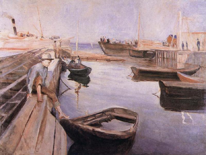 The Post boat in shore, Edvard Munch